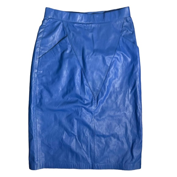 Wilson’s Dresses & Skirts - Vintage Cobalt Blue Wilson’s‎ Leather Skirt Size 14